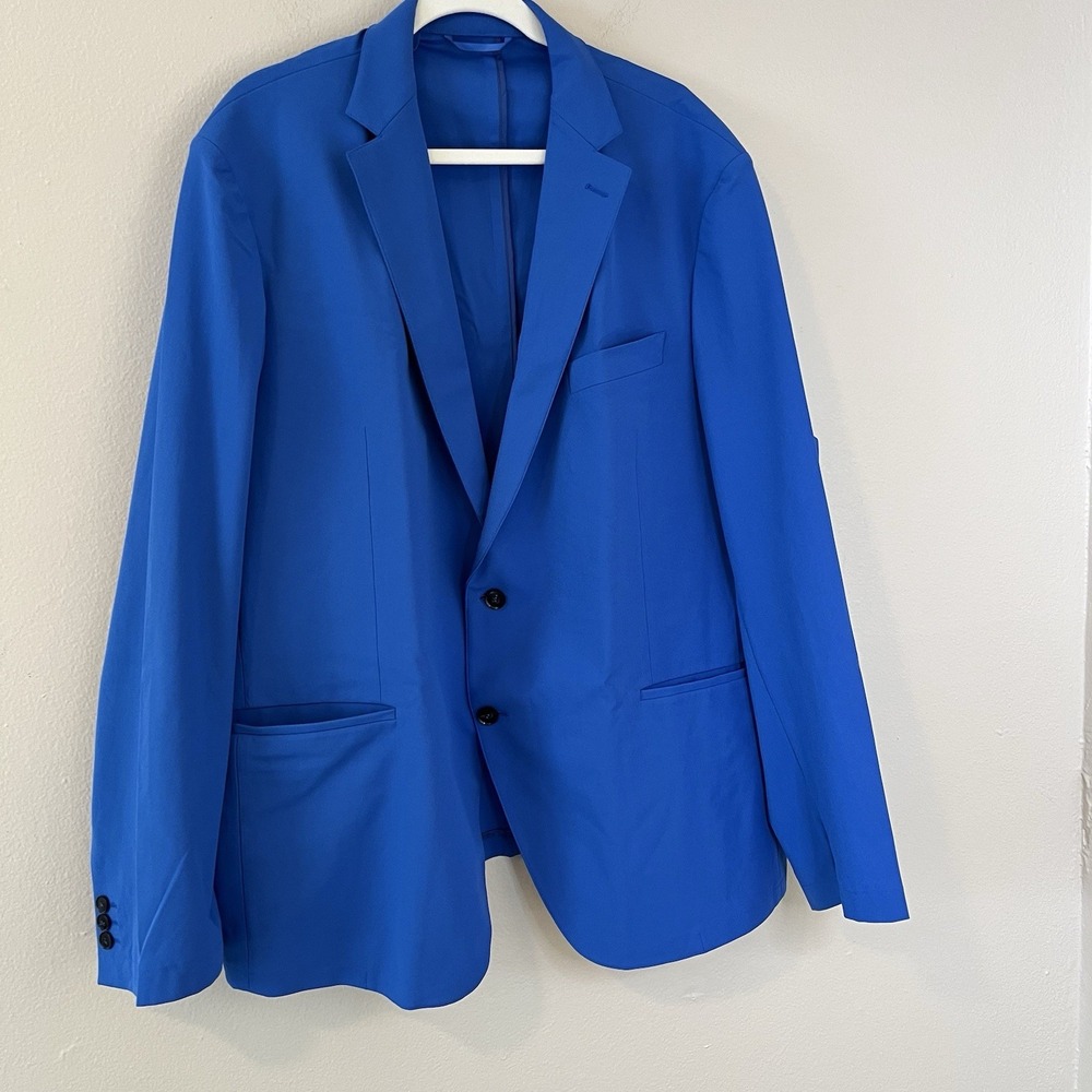 Mens Performance Sport Coat Blazer Sene Blue Travel Business Career Work Mens